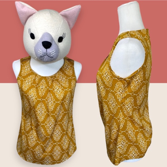 Banana Republic Tops - 💛 BANANA REPUBLIC MUSTARD YELLOW PRINT TANK SZ S